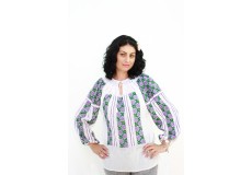 Ie damă cu mânecă lungă model floral mov